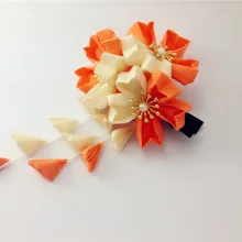 Традиционные японские Стиль кимоно Оранжевый Цветок юката невесты украшение для волос орнамент головные уборы аксессуары для волос Летний стиль
