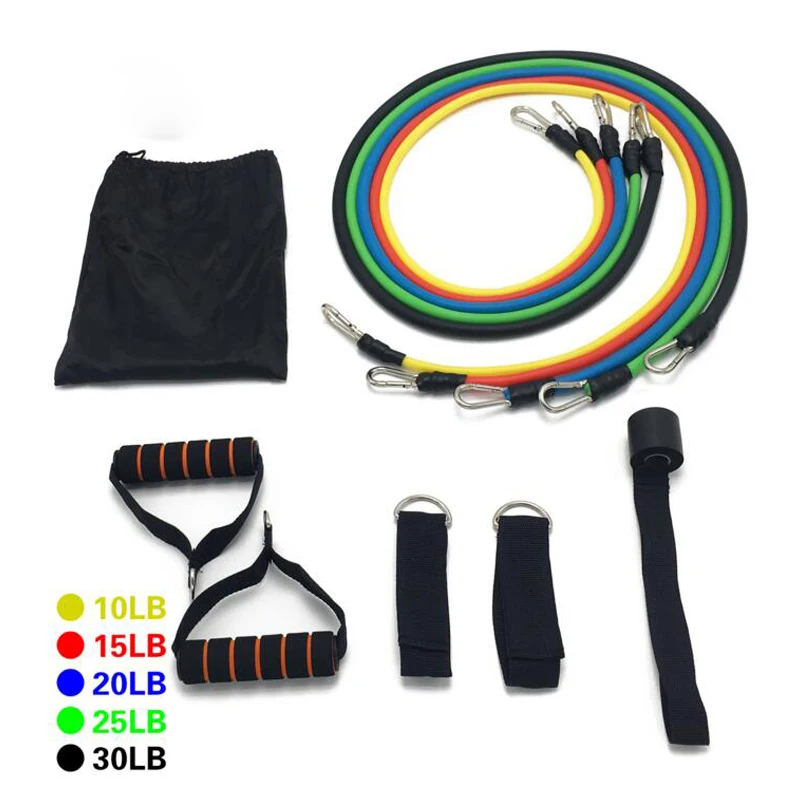 New Fitness Equipment Resistance Bands set 11 Pcs Expander Tubes Rubber Band For Resistance