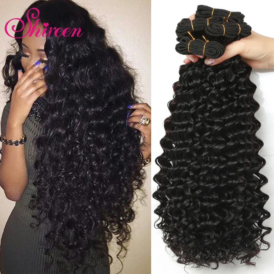4 Связки сделки Малайзии глубокие вьющиеся волосы 100% Remy натуральные Weave волнистые