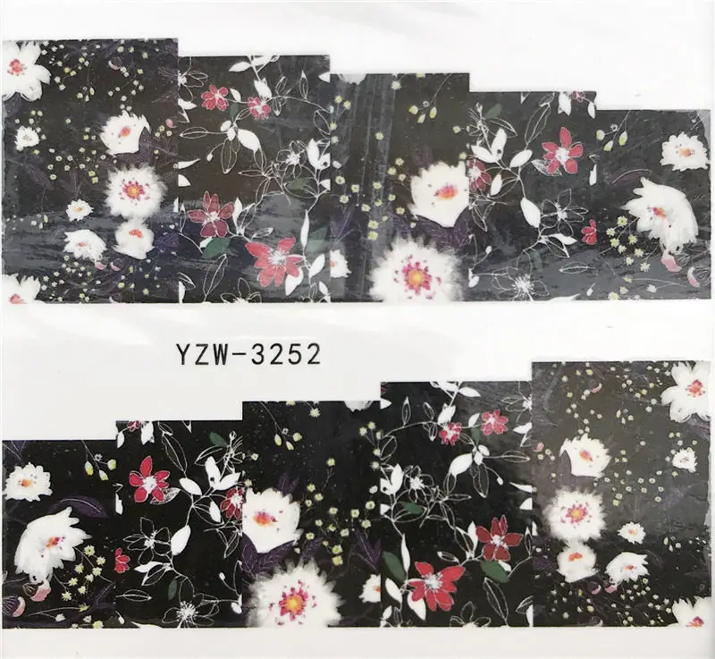 YZWLE 1 шт. черный цветок/цветок феи дизайн переводные наклейки для ногтей наклейки DIY модные обертывания Советы маникюрные инструменты