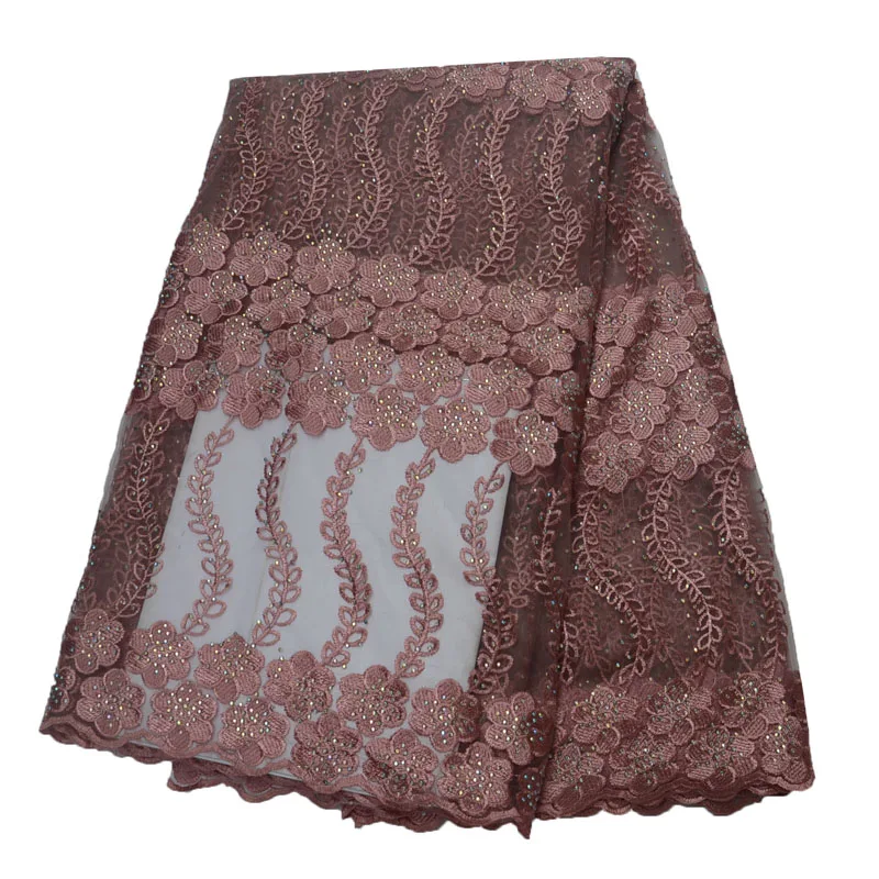 Hot Selling Embroidered Lace fabric With Rhinestones for Party Dress HX1119-1 | Дом и сад