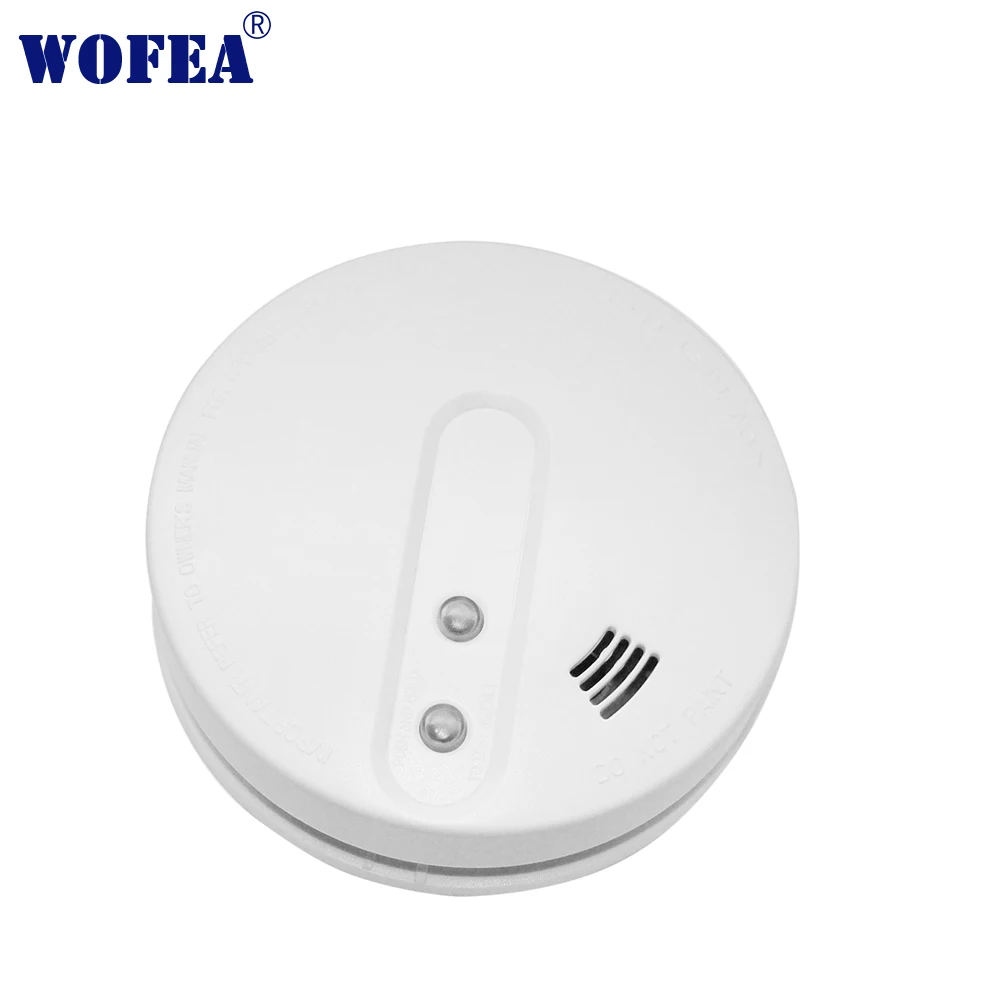 Wofea 220 В дым детектор звука в 100db встроенный 9 резервный аккумулятор (время жизни