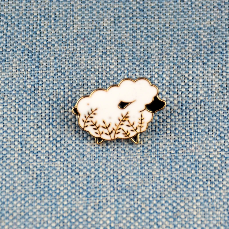 

Cute sheep enamel pin brooch for backpack coat accessories