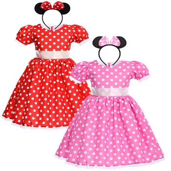 

Polka Dot Minnie Dress Cute Micky Mouse Cosplay Outfit Baby Kids Birthday Clothes for Photo Shoot Kids Girls Clothes Photography