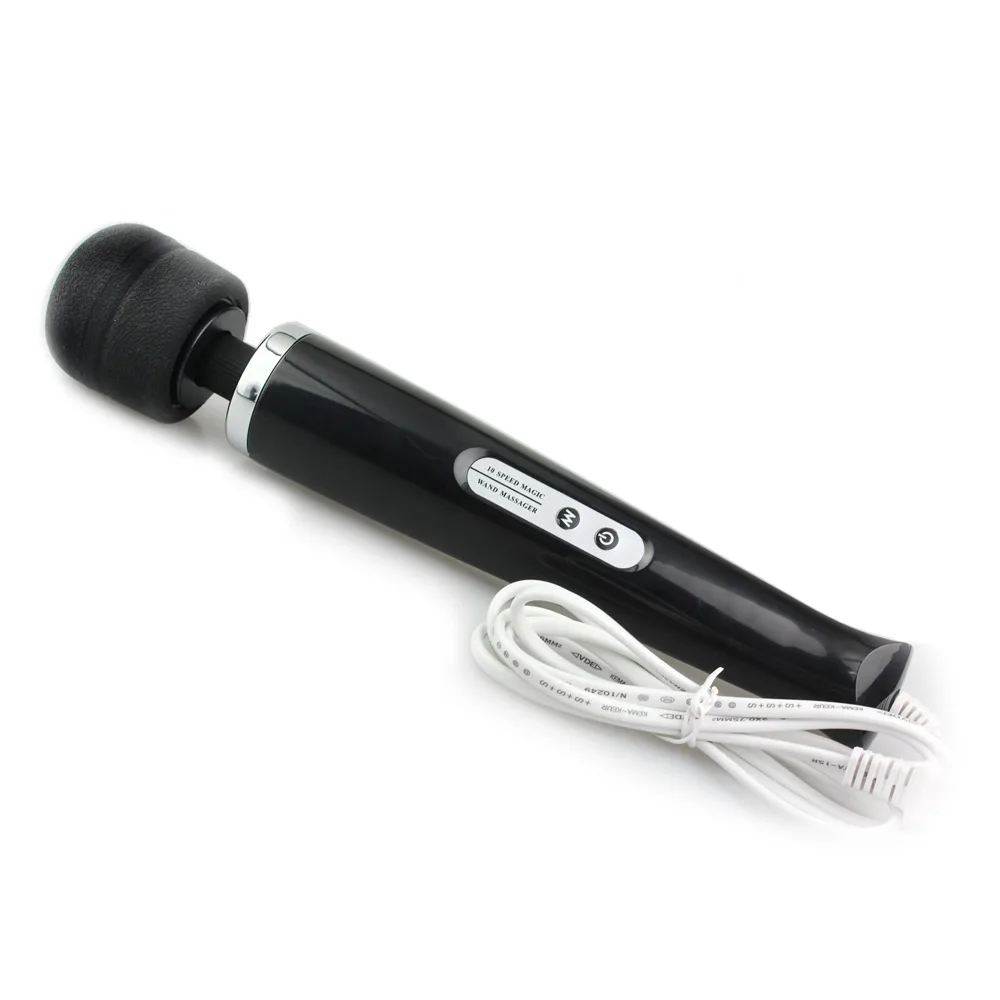  10 Speed Magic Wand Massager Silicone Head Powerful Vibrator G-spot AV Stick Full Body Massaging fo
