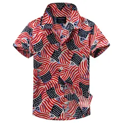 100% хлопковая рубашка с цветочным узором гавайская рубашка для мальчика T1516