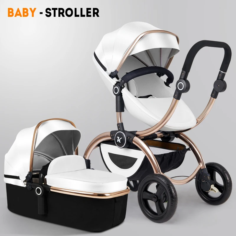 

2019 new style baby stroller 2 in 1 baby car folding baby stroller independent baby sleeping basket free shipping