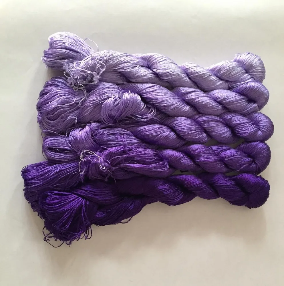 

5 skeins hand-dyed Chinese natural mulberry silk embroidery thread floss 440m per skein #83