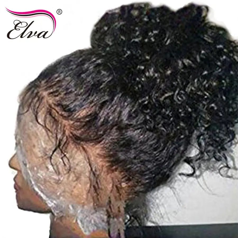 Elva Hair 13x6 Curly Lace Front Human Hair Wigs Pre Plucked Hairline Brazilian Remy Hair Lace Wig With Baby Hair Natural Color