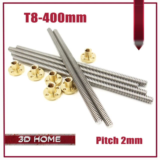 Best Value RepRap 3D Printer THSL-400-8D T-type stepper motor trapezoidal Lead Screw Dia 8MM Thread 8mm Length 400mm with Copper Nut Best Value RepRap 3D Printer THSL-400-8D T-type stepper motor trapezoidal Lead Screw Dia 8MM Thread 8mm Length 400mm with Copper Nut