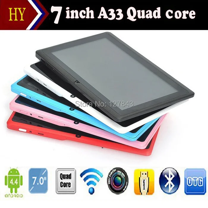 

New Cheap 7 inch Q88 A33 quad core Tablet PC Capacitive Screen Android 4.4 tablet 512M 8G Dual camera Allwinner A33 tablet