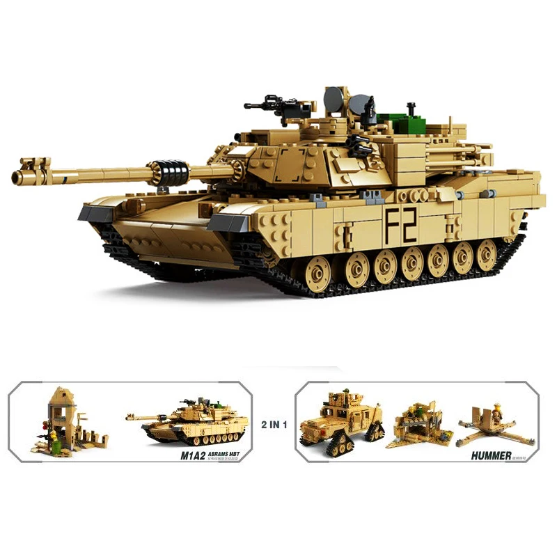 

KAZI 1463pcs M1A2 ABRAMS MBT KY10000 1 Change 2 Toy Tank Model Building Block set Bricks Toys For children Boy's Gift