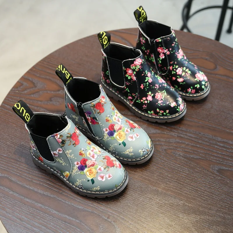 

Kid Boots Autumn Winter Warm Boots Girls Boys Martin Boots Outdoor Leather Shoes Boots England Children Shoes