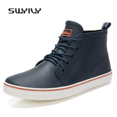 SWYIVY Rainboots Men 2018 Spring High 