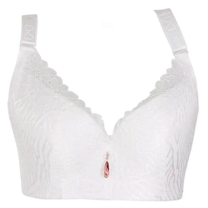 Buy Plus size Sexy Deep V Bra Big Size Full Coverage Bras Push Up Floral Lace