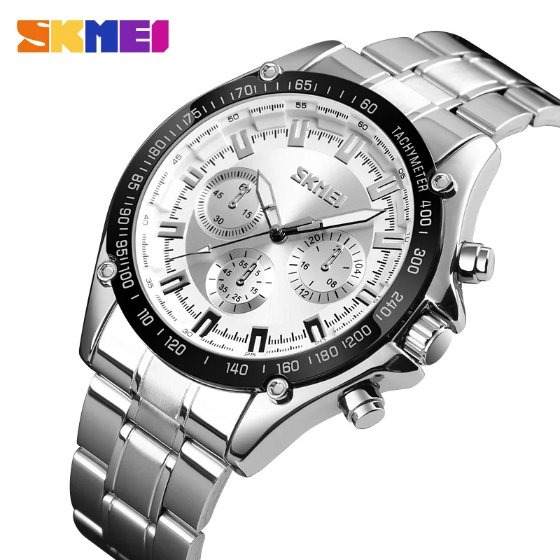 

Luxury Men Quartz Wristwatches Fashion Men's Business Watches Top Brand SKMEI Waterproof Stainless Steel Bracelet Reloj Hombre
