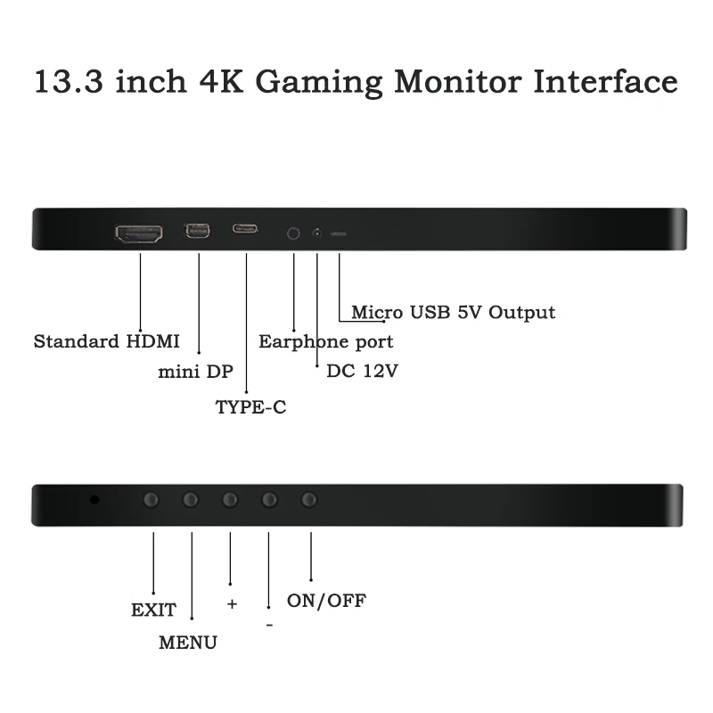 13,3 дюймов 4 K HDMI DP портативный монитор 3840*2160 HDR ips Экран для игры Surpport HDCP 2,2 Дисплей для PS4 Pro xbox один ПК