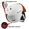 MOON Skiing Helmet Integrally-Molded PC+EPS High-Quality Ski Helmet Goggles Outdoor Sports Ski Snowboard Skateboard Helmets Mens 3