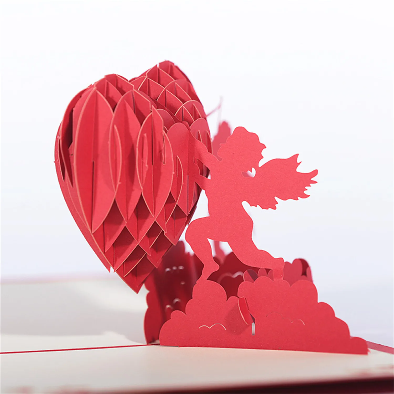  FunPa 4PCS/Set Romantic Greeting Card Popup Invitation Card Cupid Heart Pop Up Handmade Cards Pop U - 32859492448