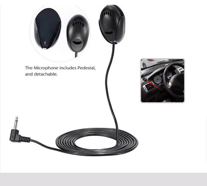 1,2 м Длина Мини 3,5 мм внешний автомобильный микрофон Микрофон для автомобиля DVD GPS Радио стерео плеер головное устройство черный цвет