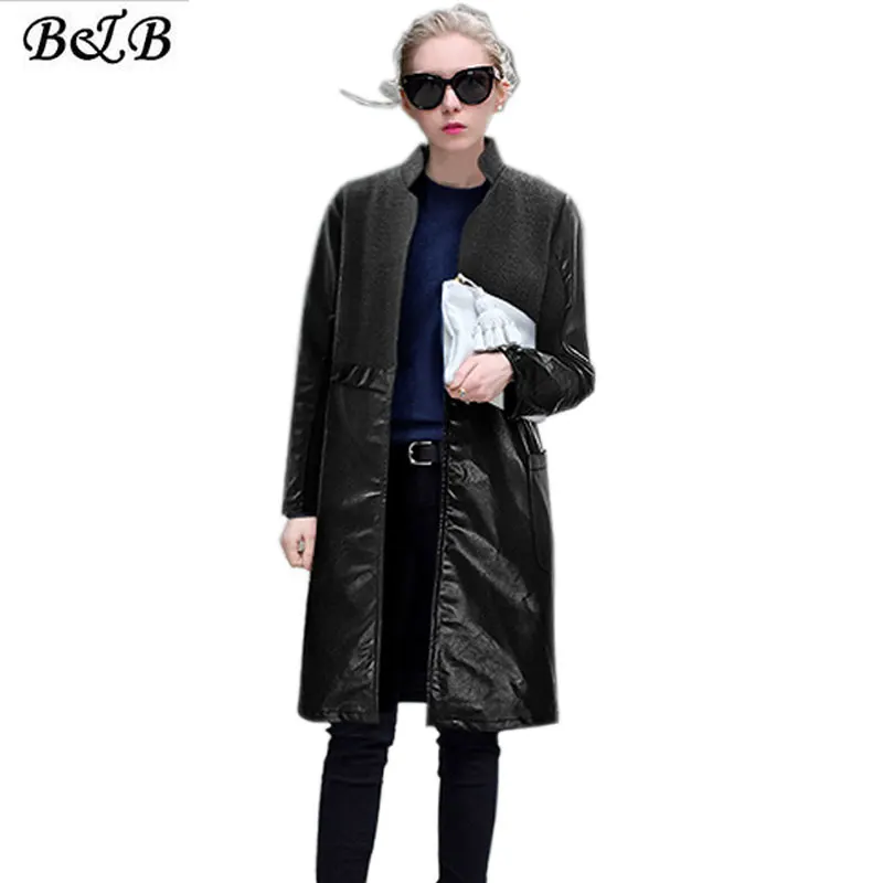 2016 Autumn & Winter Coat Female Leather Large Size