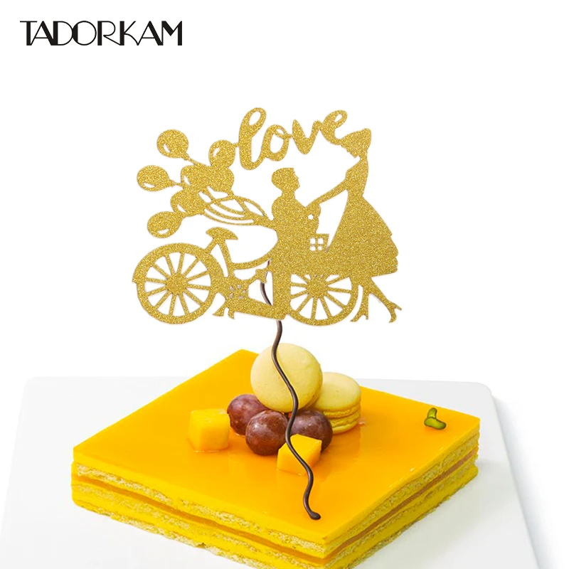 Ballon Amour Gâteau Cupcake Topper De Gâteau Drapeaux Fiançailles Mariage Mariée À Être Fête D