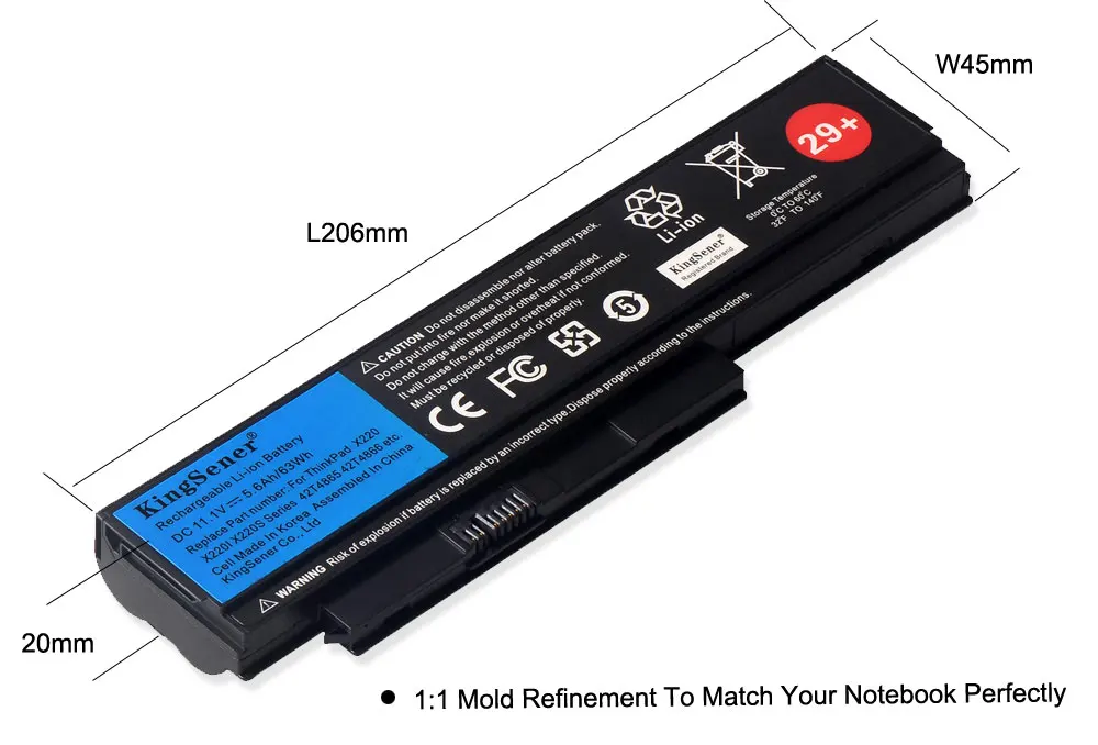 Kingsener Coréia Celular Bateria do Portátil Lenovo Thinkpad X220 X220i X220s 42t4899 42t4900 42t4942 42t4872 42t4865 42t4866 - Imagem 4