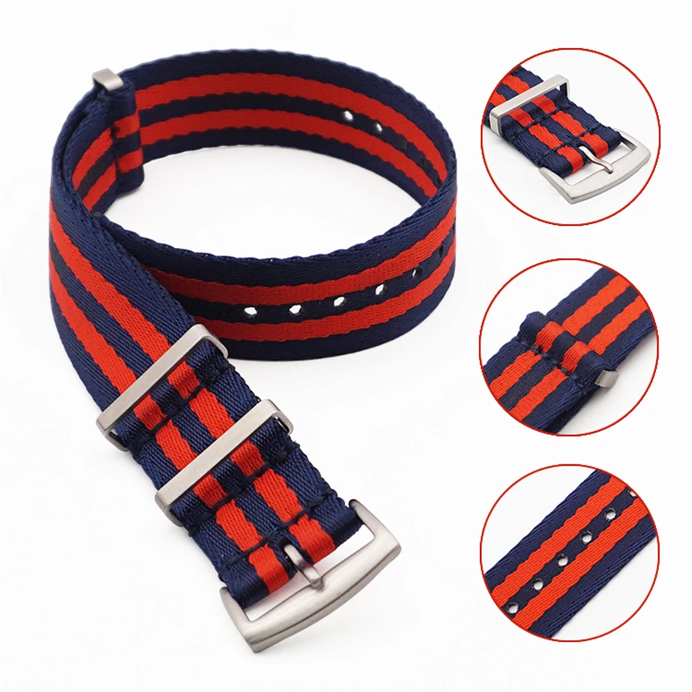 20mm 22mm Seat Belt Nylon NATO Strap Military Watch Band Replacement Watch Straps For omega James 5