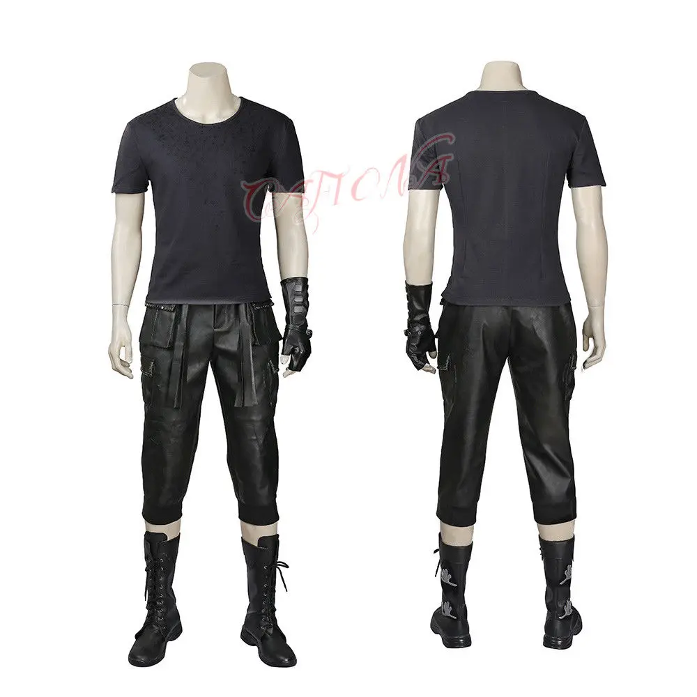 Cafiona крутой ноктис люцис кэлум Final Fantasy XV косплей костюм мужские черные наряды сапоги
