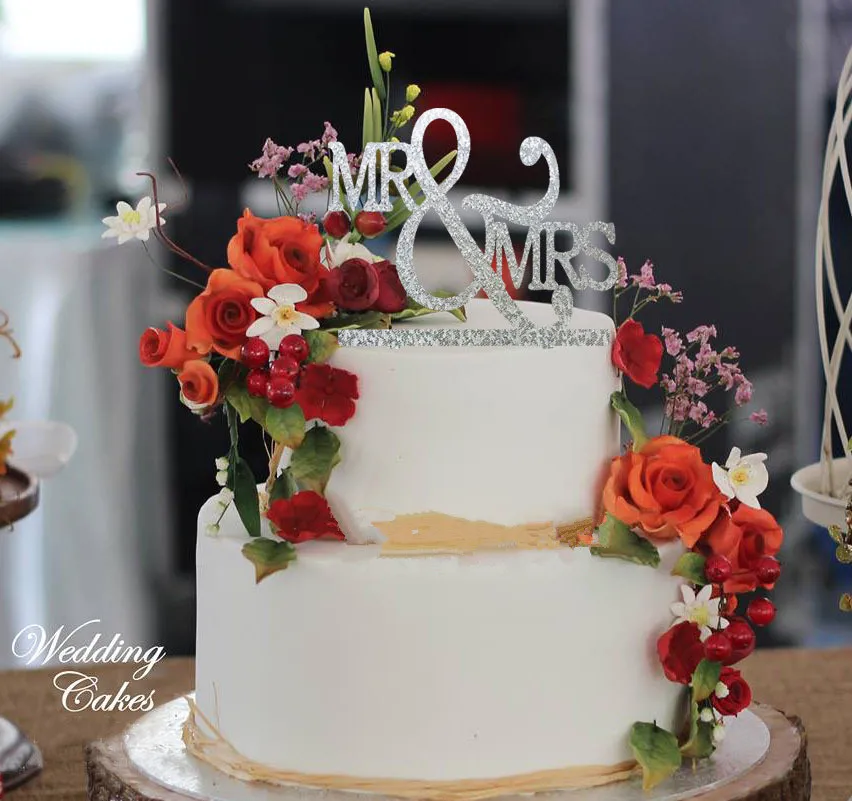 Блестящие золотые/серебряные MR& MRS топперы на свадебный торт и помолвка верхушка для торта стенд торжества Вечерние товары для украшения торта