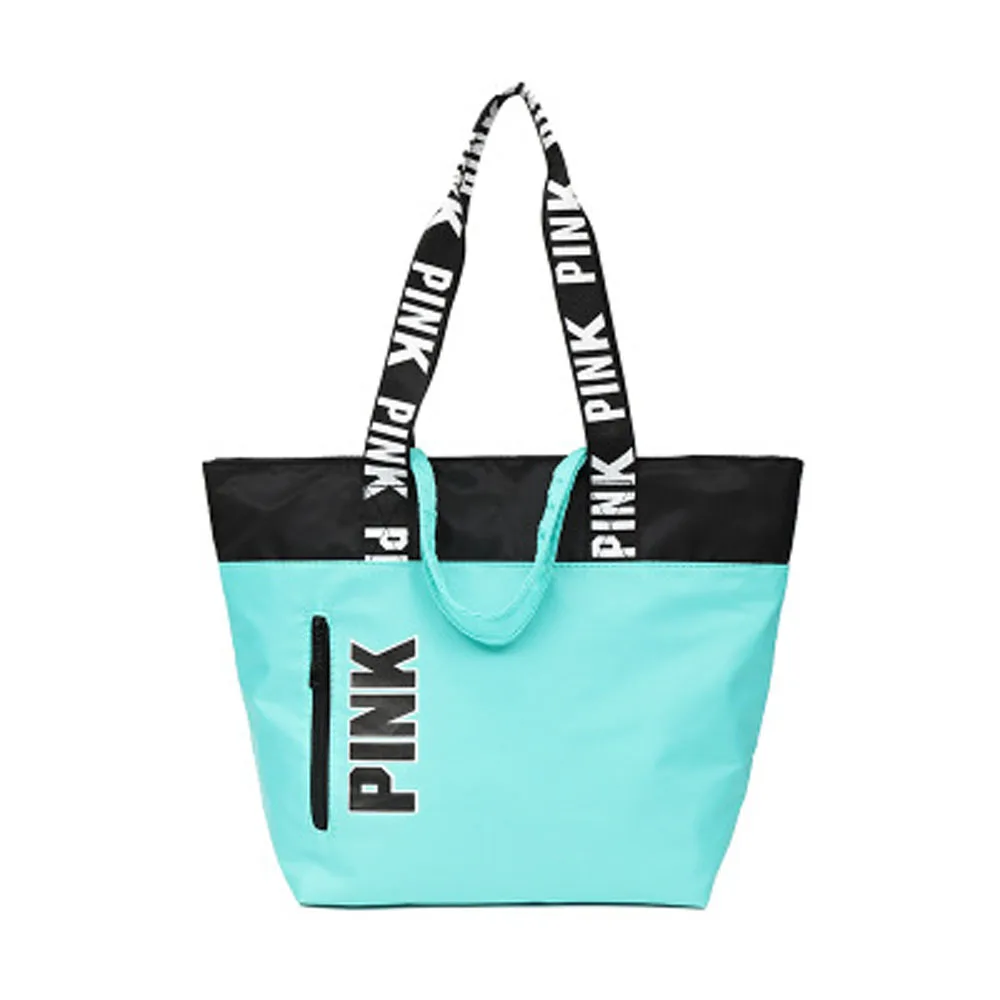 

2018 New pink girl bag travel duffel bag women beach shoulder bag large capacity bags Travel Business Handbag