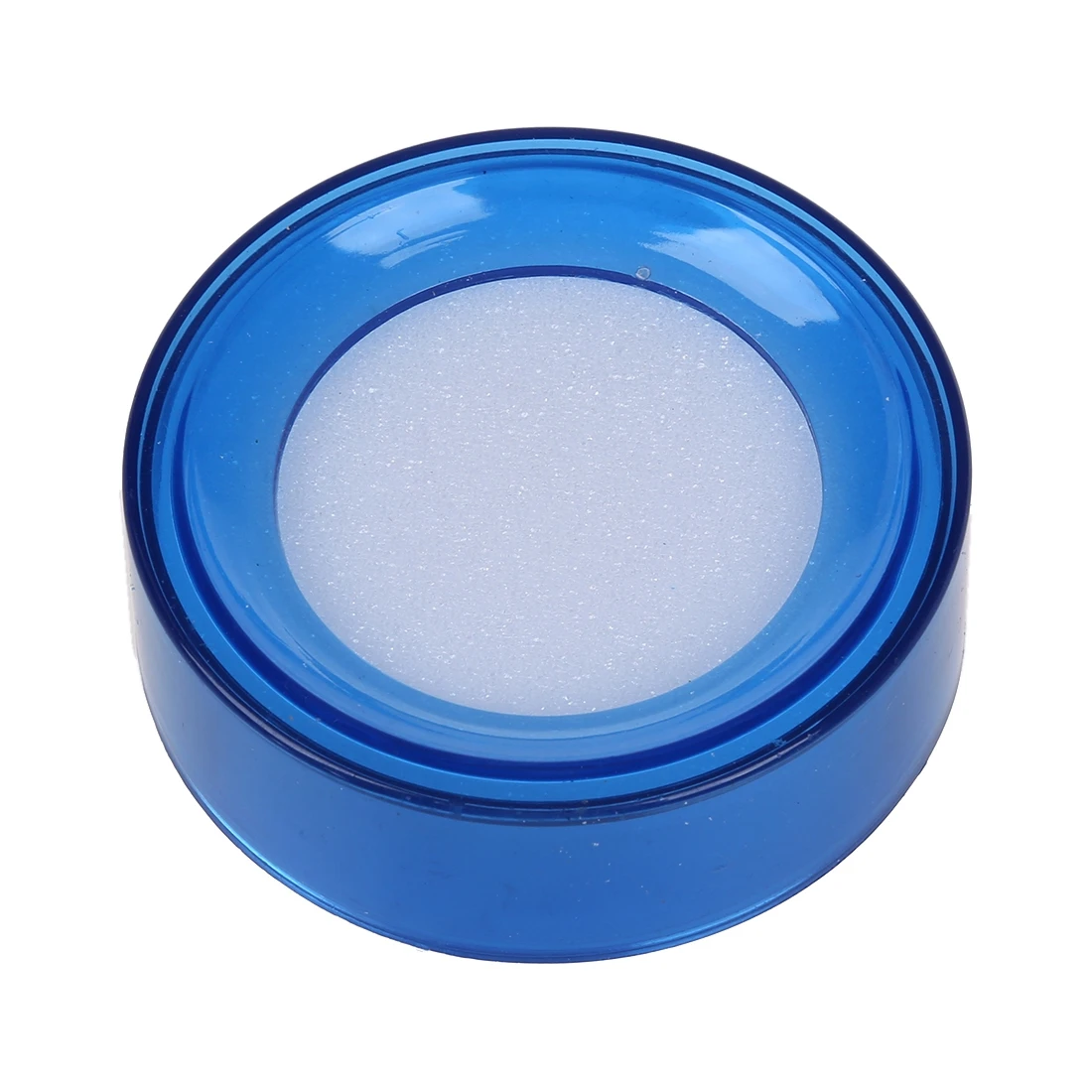 Прозрачный синий пластиковый круглый чехол с губкой для пальцев