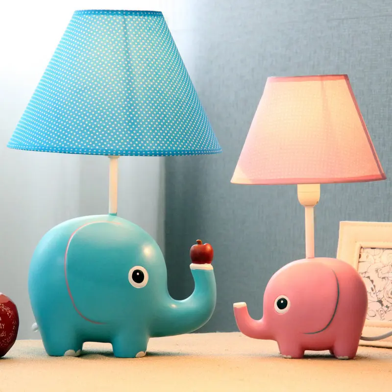 Elephant creative children's room lamp bedroom bedside lamp dimmer lamp