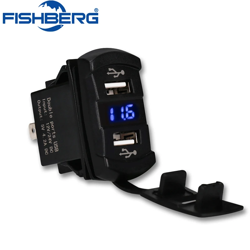 

Dual USB Car Charger Power Adapter Socket LED Voltmeter Power Adapter Waterproof 12-30V 4.2A USB Charger For Truck Motorcycle