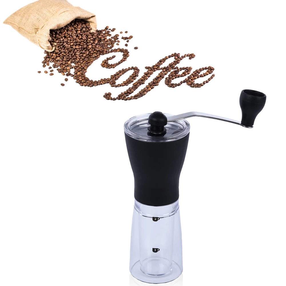 Slim Ceramic Burr Coffee Bean Grinder Manual Hand Crank Coffee Maker Burr Corn Mill Bean Mill Grinder Machine Coffee Tools