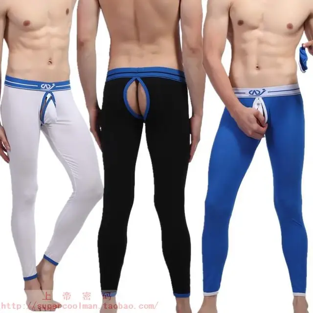 1pcs Open Pouch Bag Design Men Sex Leggings Thermo Pants Male Inner Long Underwear Winter Gay 1pcs Open Pouch Bag Design Men Sex Leggings Thermo Pants Male Inner Long Underwear Winter Gay