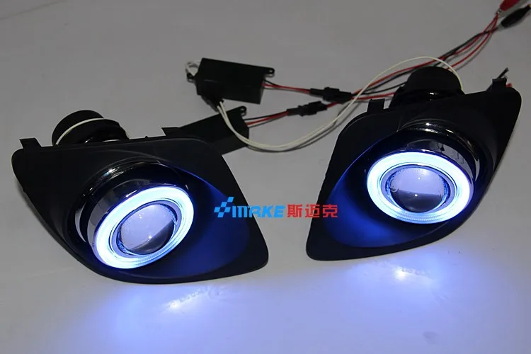 

eOsuns CCFL angel eye led daytime running light DRL + Fog Light + Projector Lens for Suzuki Landy