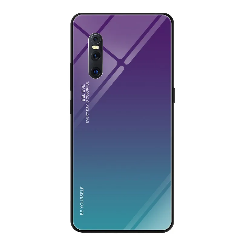 IQD закаленное стекло для VIVO IQOO X27 Z3 Y85 V15 Pro X23 Чехол Мягкий ТПУ бампер задняя защитная крышка градиентное стекло чехол для телефона s S1 - Цвет: P02