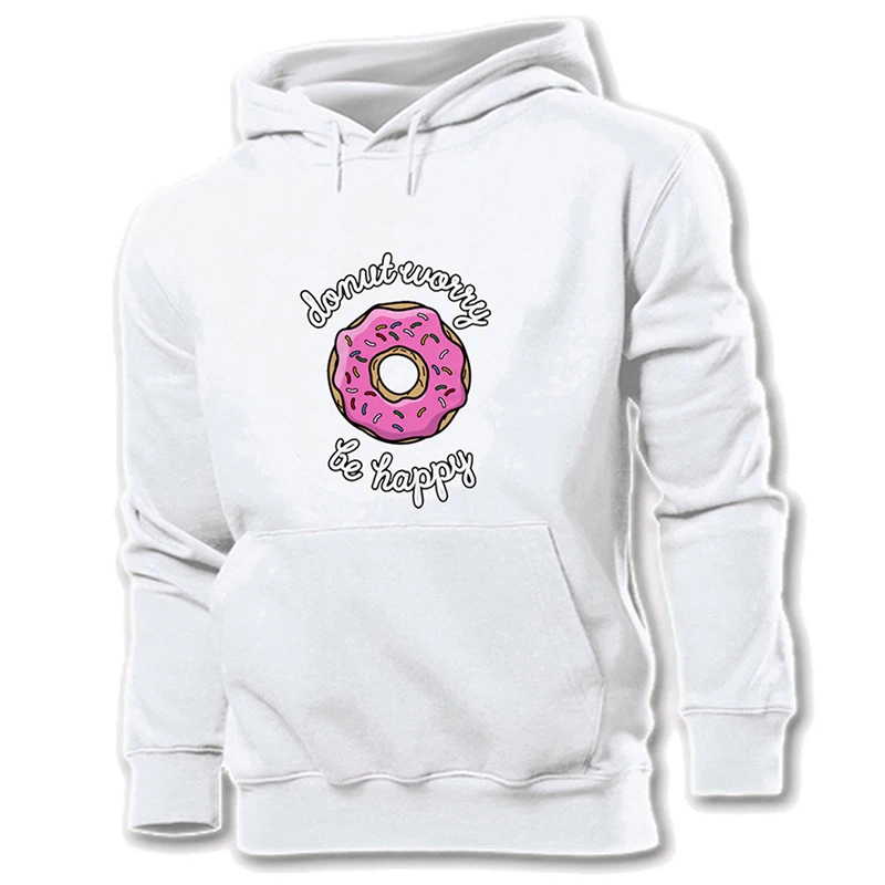 

Cute Don't Worry Donut Worry Be Happy Fries before guys popcorn Watermelon Women's Pattern Hoodie Sweatshirt Hooded Pullover