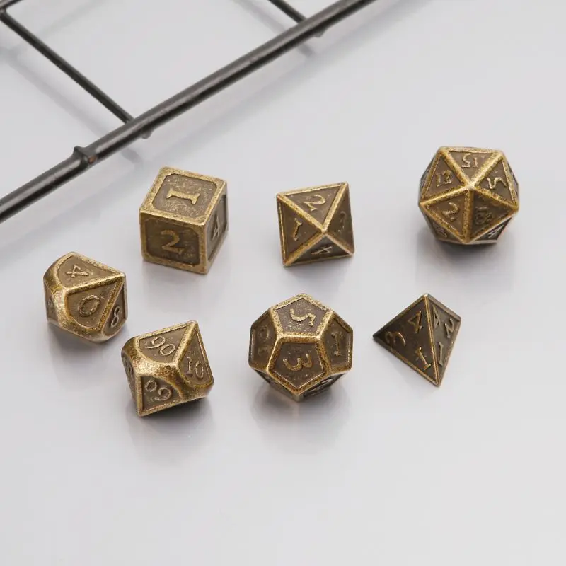 Hot 7pcs/set Metal Dice RPG Polyhedral Board Game D4-D20 | Спорт и развлечения