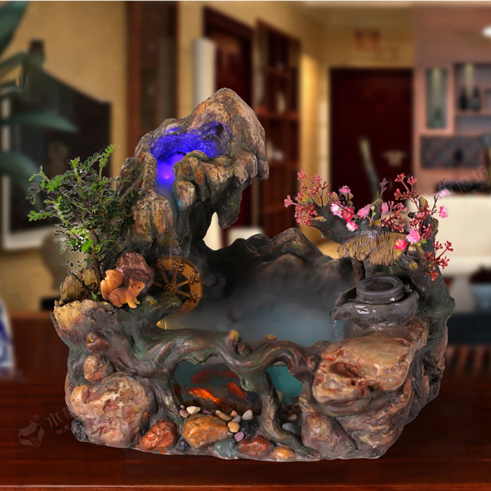 Rockery Фонтан воды аквариум гостиной настольный хрустальный шар Крытый увлажнение рабочего стола ТВ украшение шкафа
