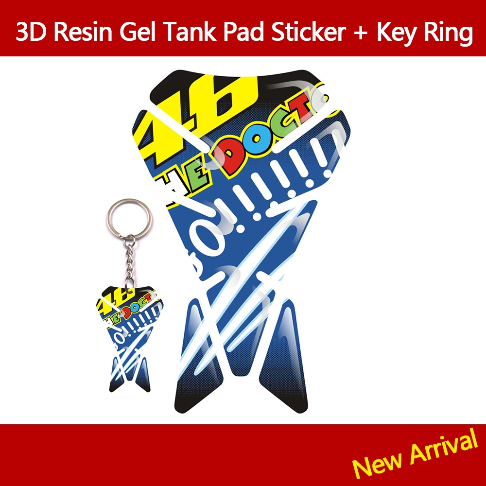 

3D HRC Resin Gel Motorcycle Tank Pad Sticker Decal Emblem for Moto GP Car Styling Decals + Key Ring New