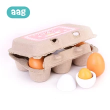 AAG 6 шт. Детские кухонные игрушки яйца деревянные игрушки детская еда приготовление яиц детская кулинарная игрушка забавный подарок ролевые игры Кук 20