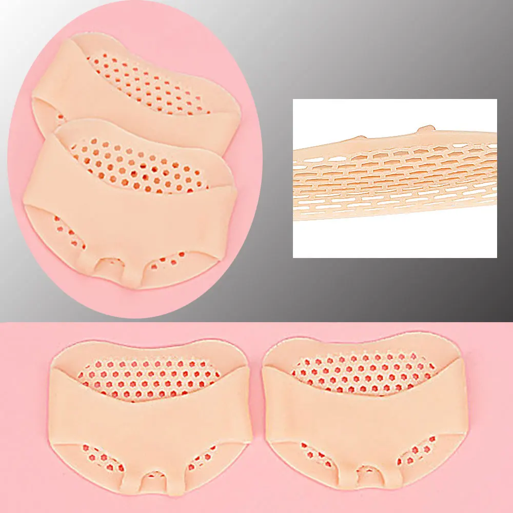 1 пара розовых силиконовых гелевых подушечек для ног, облегчающих боль, дышащие защитные подушечки для женщин, подушечки для ухода за ногами