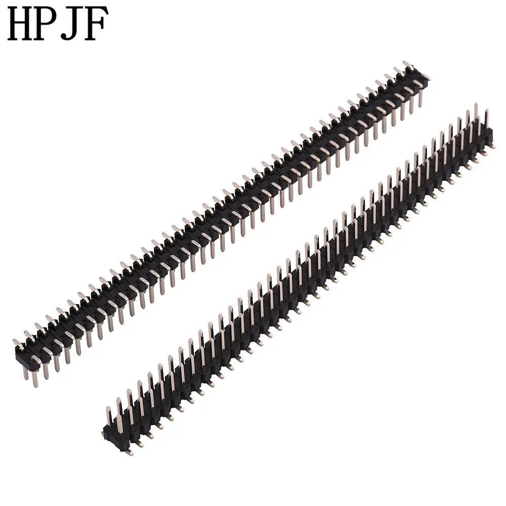 3PCS 2.54mm 2 x 40 Pin Male Double Row Right Angle Pin Header Strip
