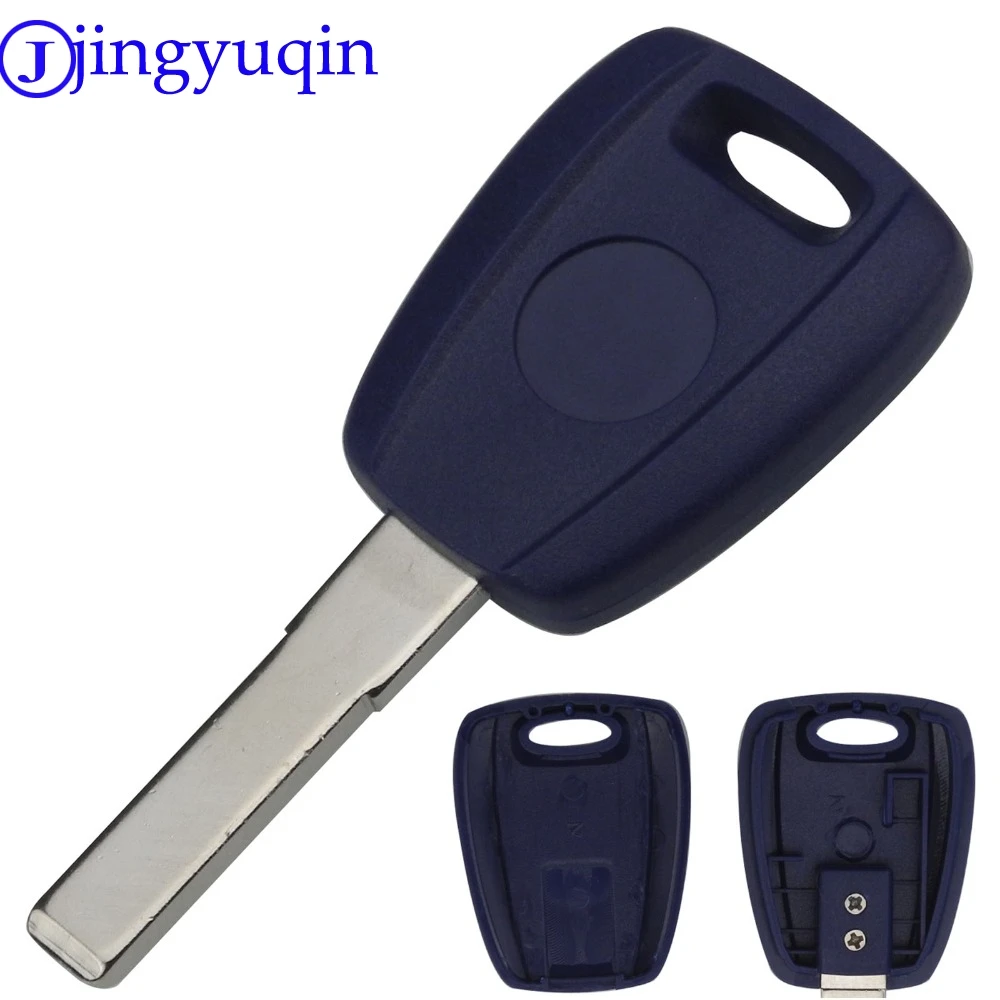 

jingyuqin Remote Key Case Cover For Fiat Key Shell SIP22 Blue Blank Shell For Fiat 500 Ducato Transponder Uncut Blade