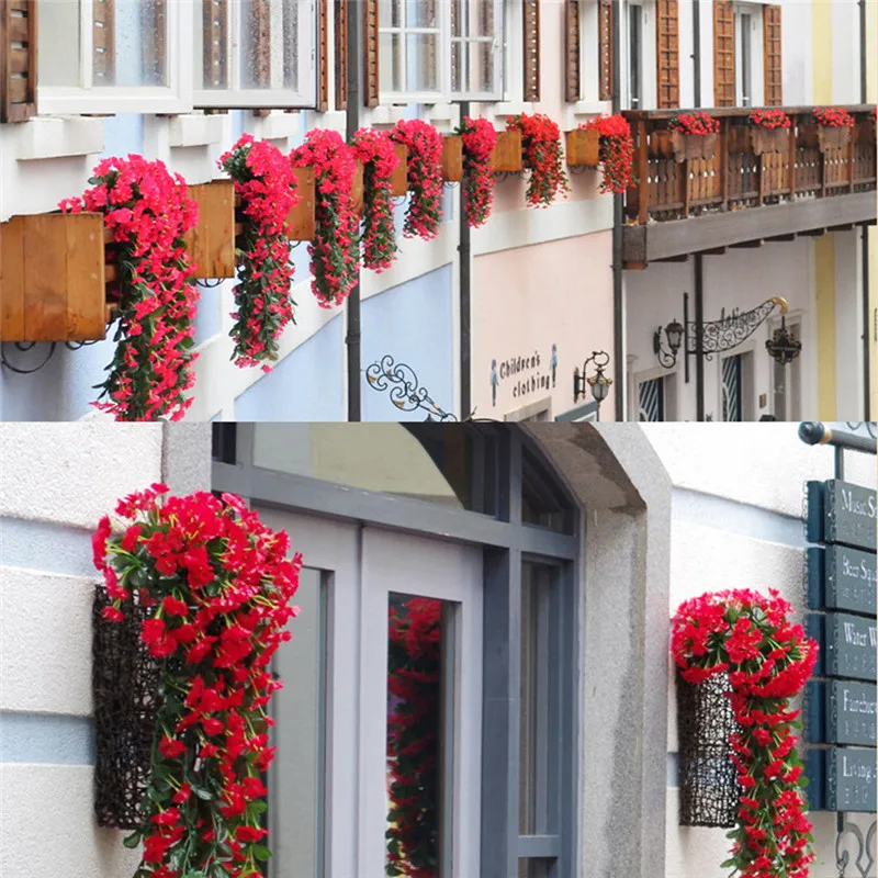 Colorful Artificial Silk Violet Ivy Hang Flower for Garland Wall Hanging Plant Wedding Party Home Garden Balcony Decoration Colorful Artificial Silk Violet Ivy Hang Flower for Garland Wall Hanging Plant Wedding Party Home Garden Balcony Decoration
