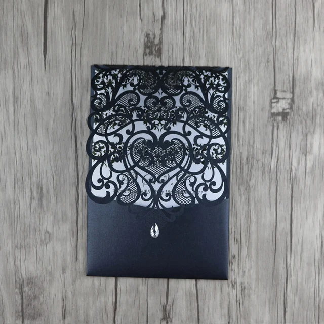 50 personalized hollow cut black vine vintage flower wedding
