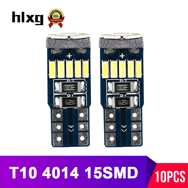 

hlxg 2pcs T10 Led W5W 194 Car Bulb Reading Lights Clearance Turn Signal Lamp Brake Light Interior Lighting 12V Car Accessories