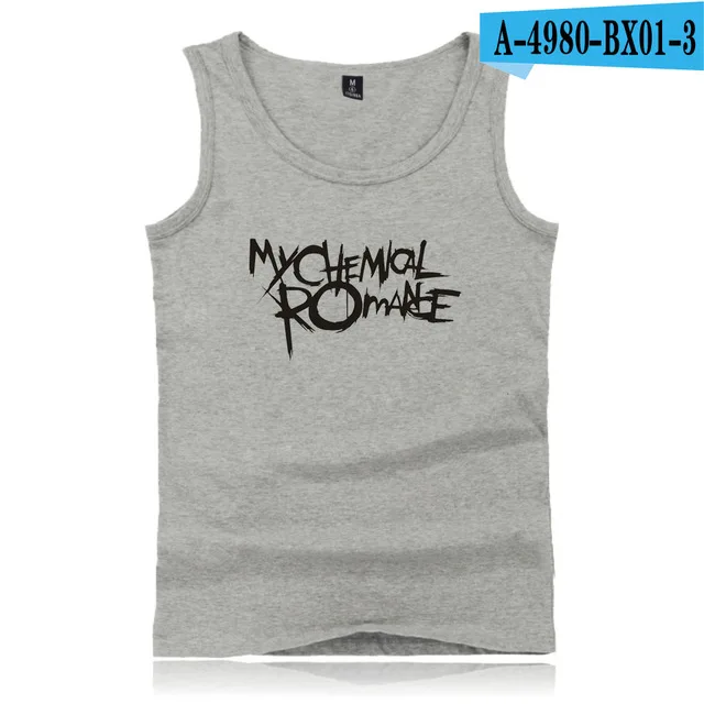 My Chemical Romance майка для фитнеса Мужская модная футболка для тренировок без рукавов черная парадная панк эмо рок летняя майка с бретелями жилет xxxxl - Цвет: gray